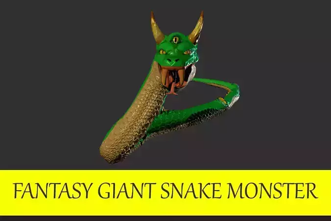 Animated Low Poly PBR Snake