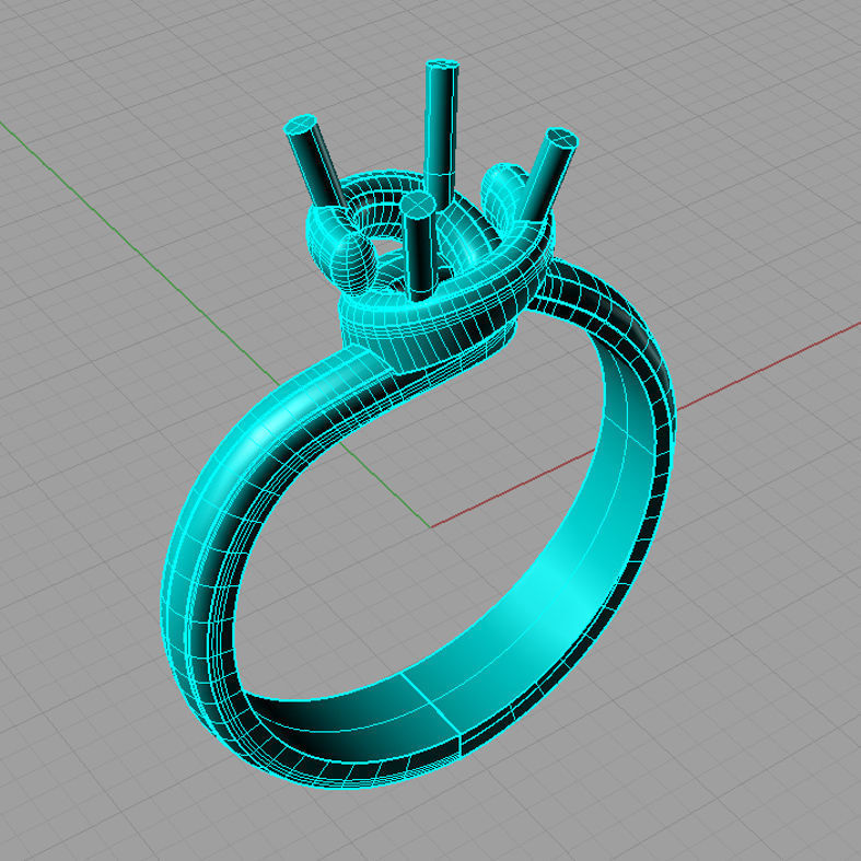 Solitaire Round diamond Cut Anello solitario Sl02 3D print model_2