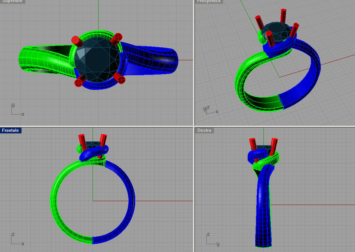Solitaire Round diamond Cut Anello solitario Sl02 3D print model_1