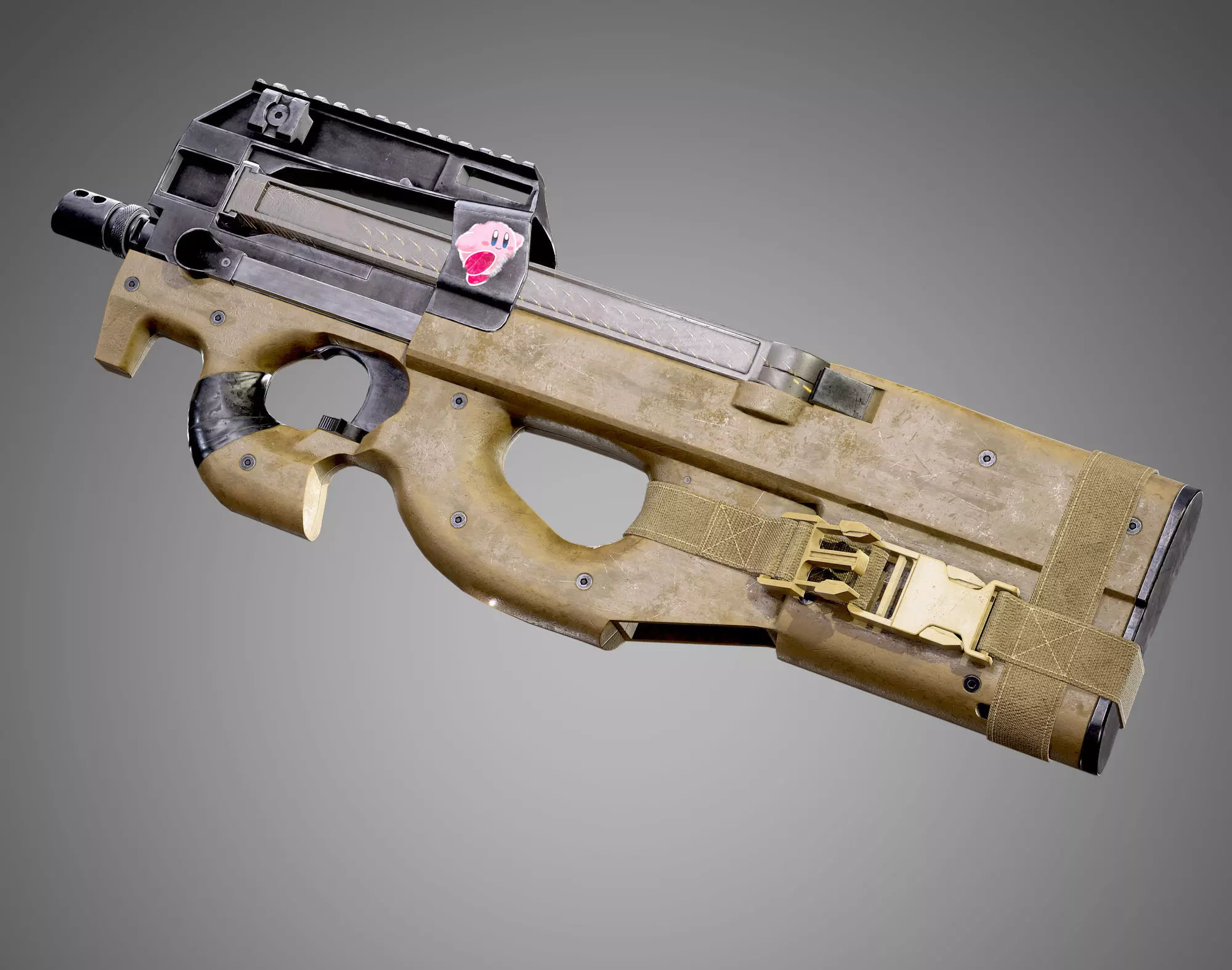 FN P90 Submachine Gun AAA Game Ready Asset Low-poly 3D model_0