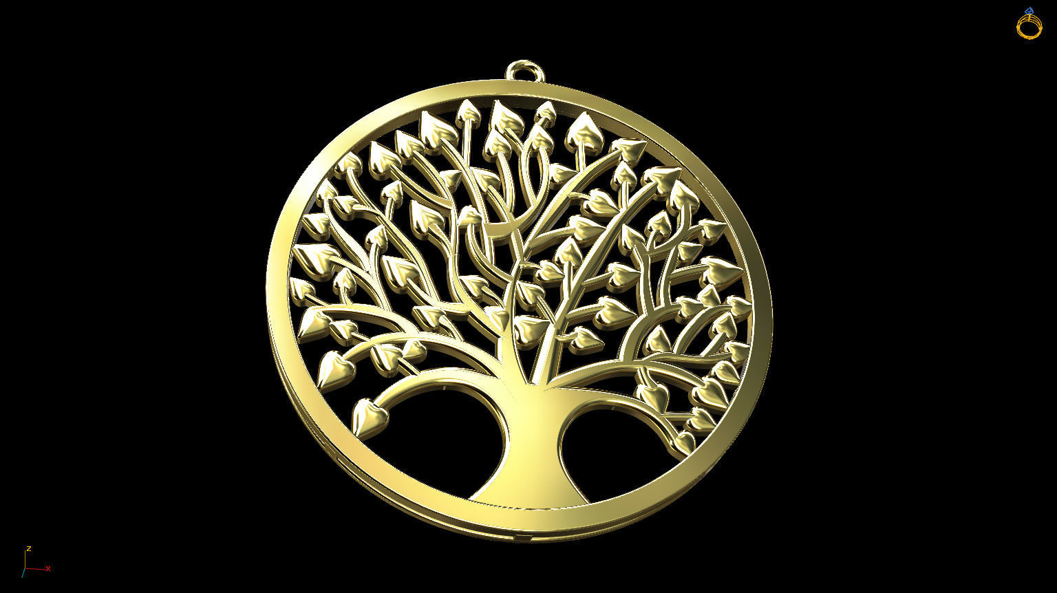 Tree of Life Pendant 3D print model_5