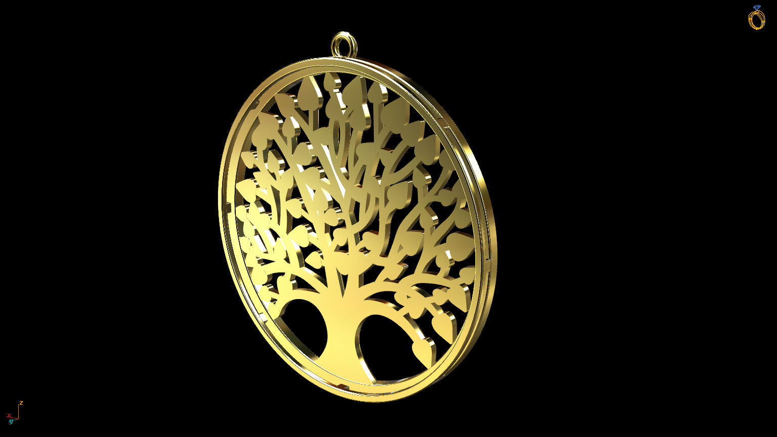Tree of Life Pendant 3D print model_2