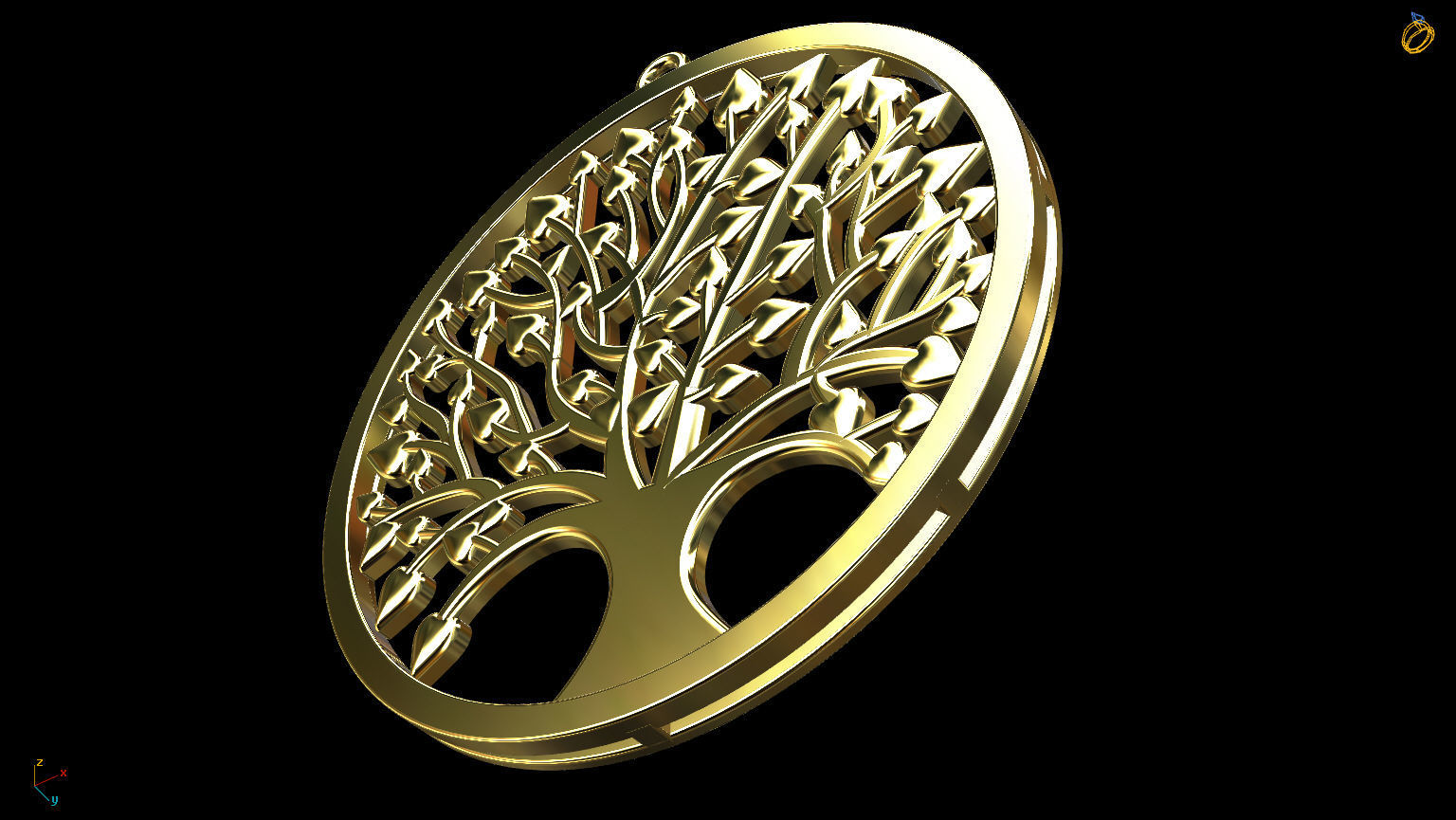 Tree of Life Pendant 3D print model_3
