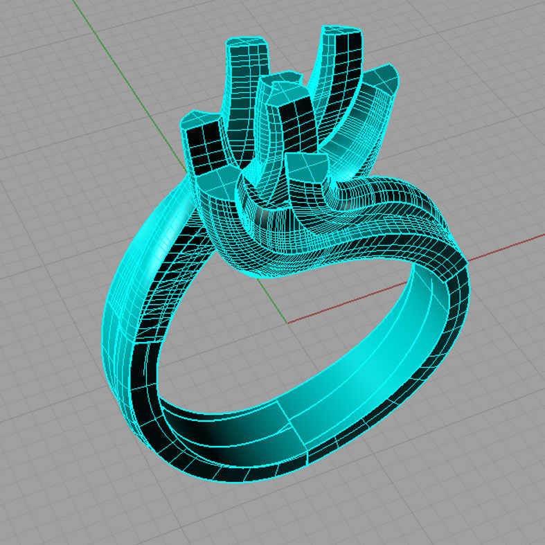 Solitaire double Round diamond Anello solitario Sl08 3D print model_2