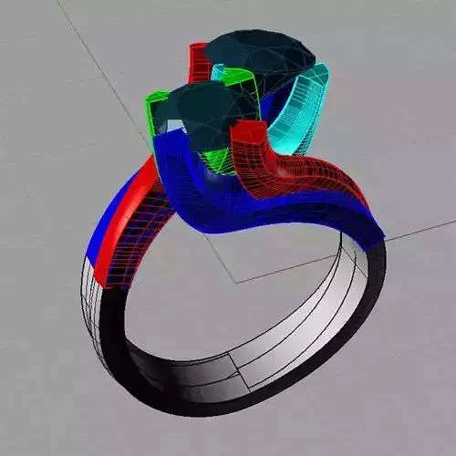 Solitaire double Round diamond Anello solitario Sl08 3D print model