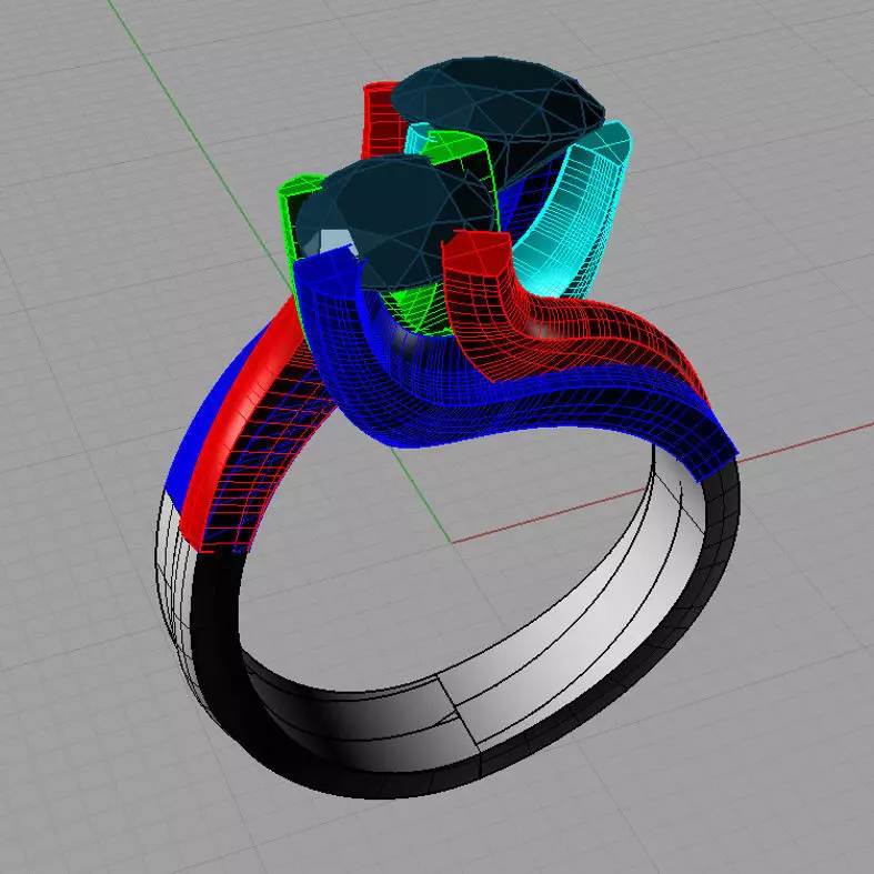 Solitaire double Round diamond Anello solitario Sl08 3D print model_0
