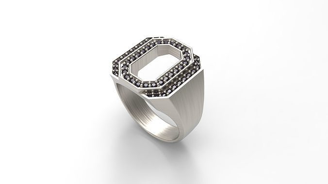 Queen Ring With Stone Spinel in Eu Size 3D print model