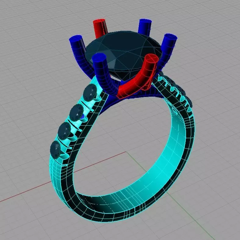Solitaire Round diamond Anello solitario Sl09 3D print model_0
