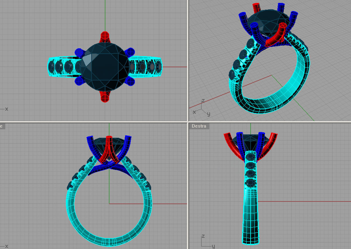 Solitaire Round diamond Anello solitario Sl09 3D print model_1