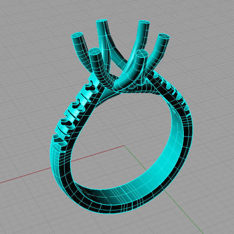 Solitaire Round diamond Anello solitario Sl09 3D print model_2