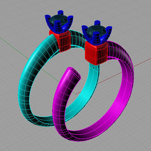 set Solitaire Round diamond Anello solitario Sl10 3D print model
