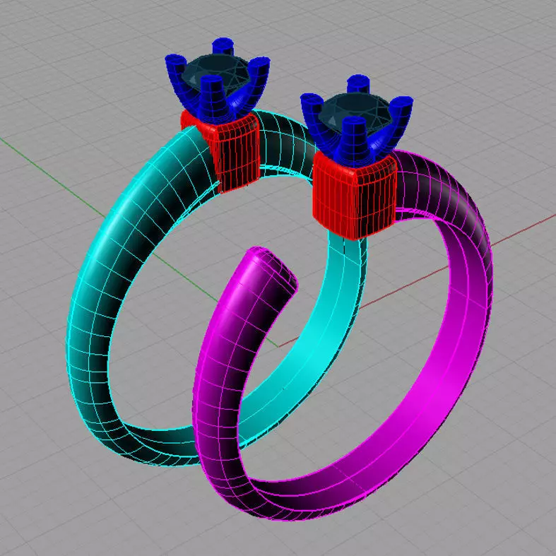 set Solitaire Round diamond Anello solitario Sl10 3D print model_0