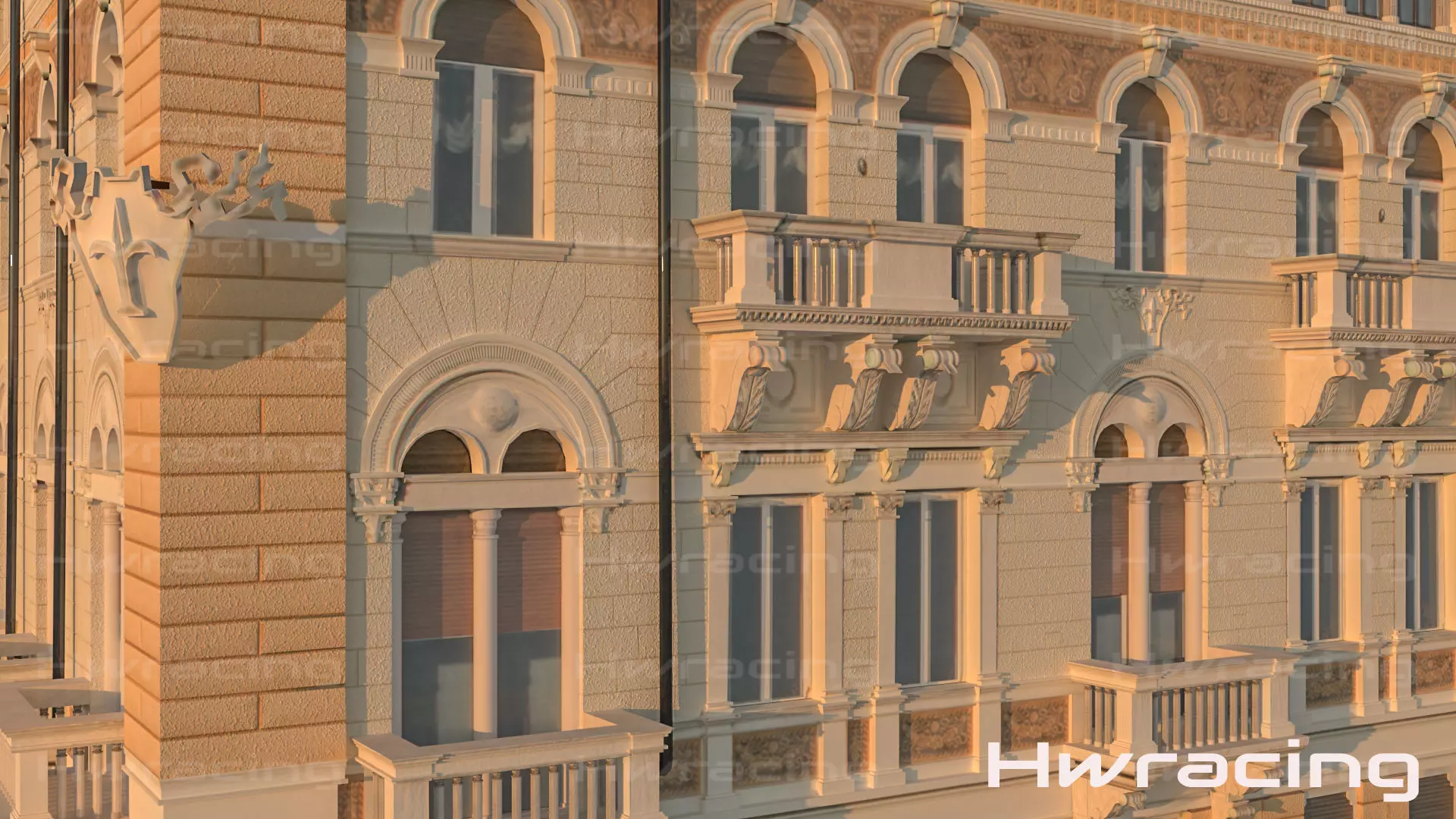 Palace Ponterosso place Trieste 3D model_0