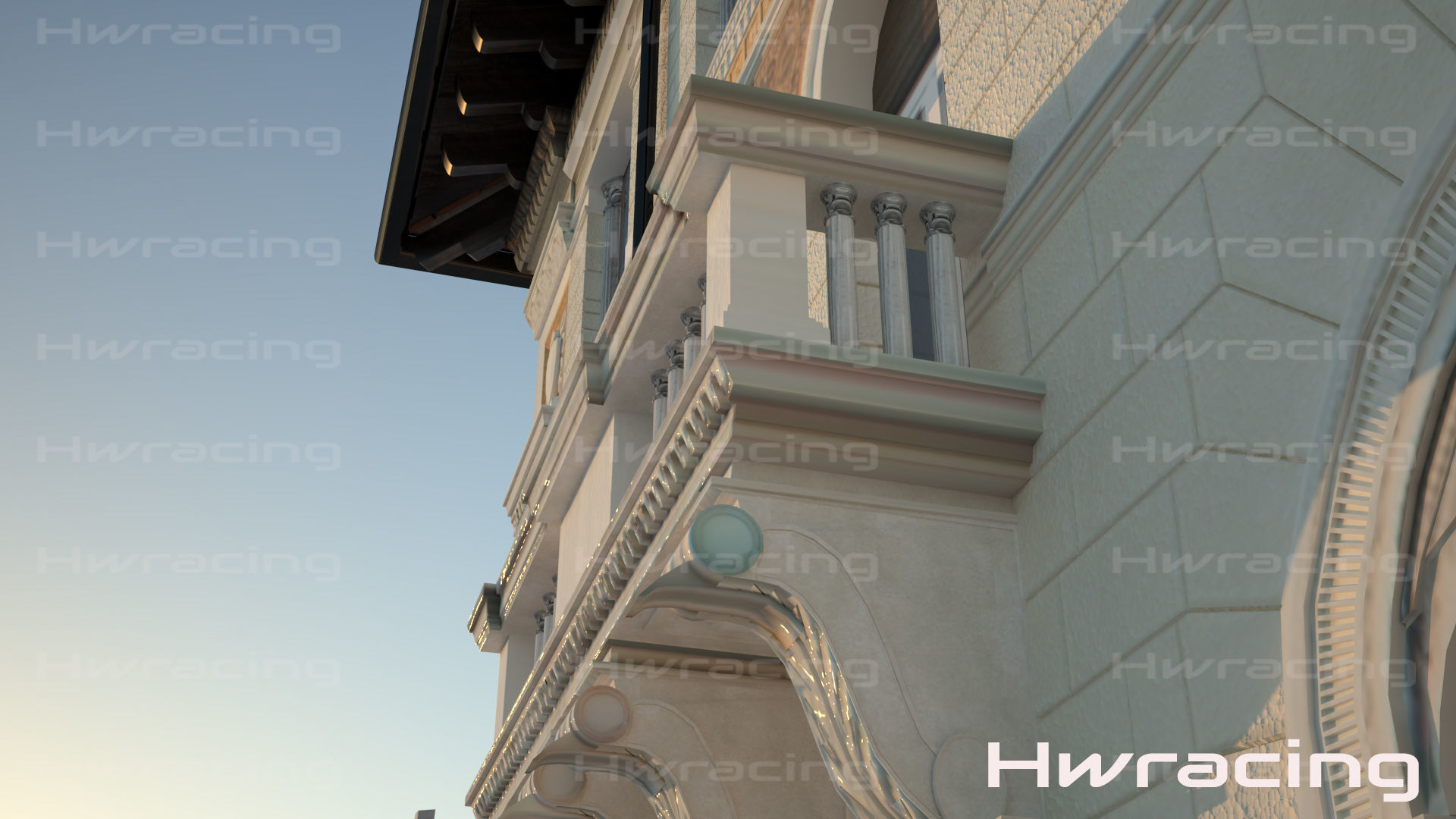 Palace Ponterosso place Trieste 3D model_7