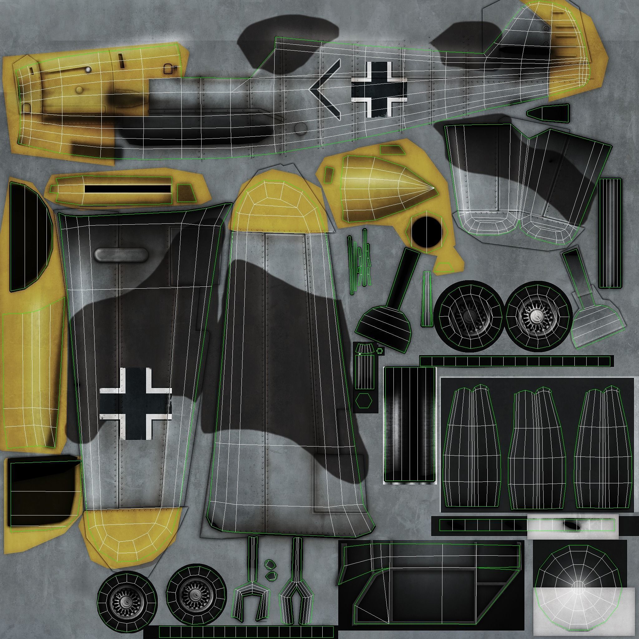 Messerschmitt Bf 109 Low-poly 3D model_9