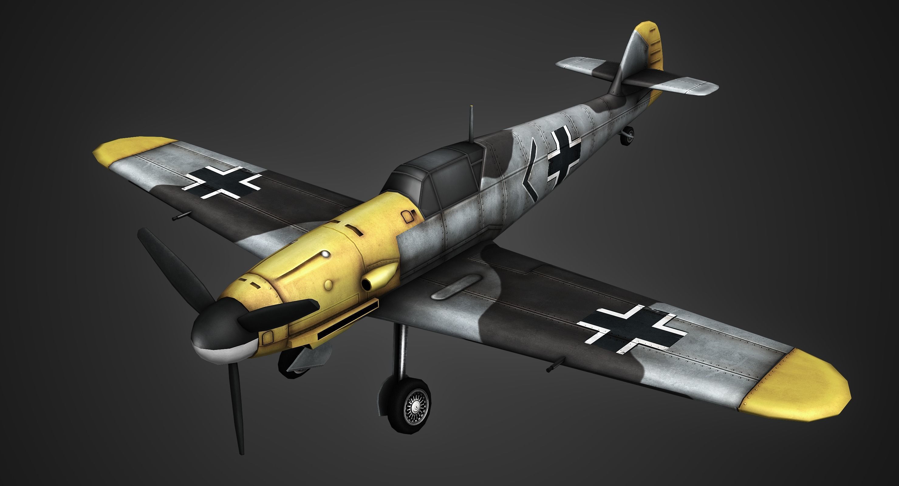 Messerschmitt Bf 109 Low-poly 3D model_2