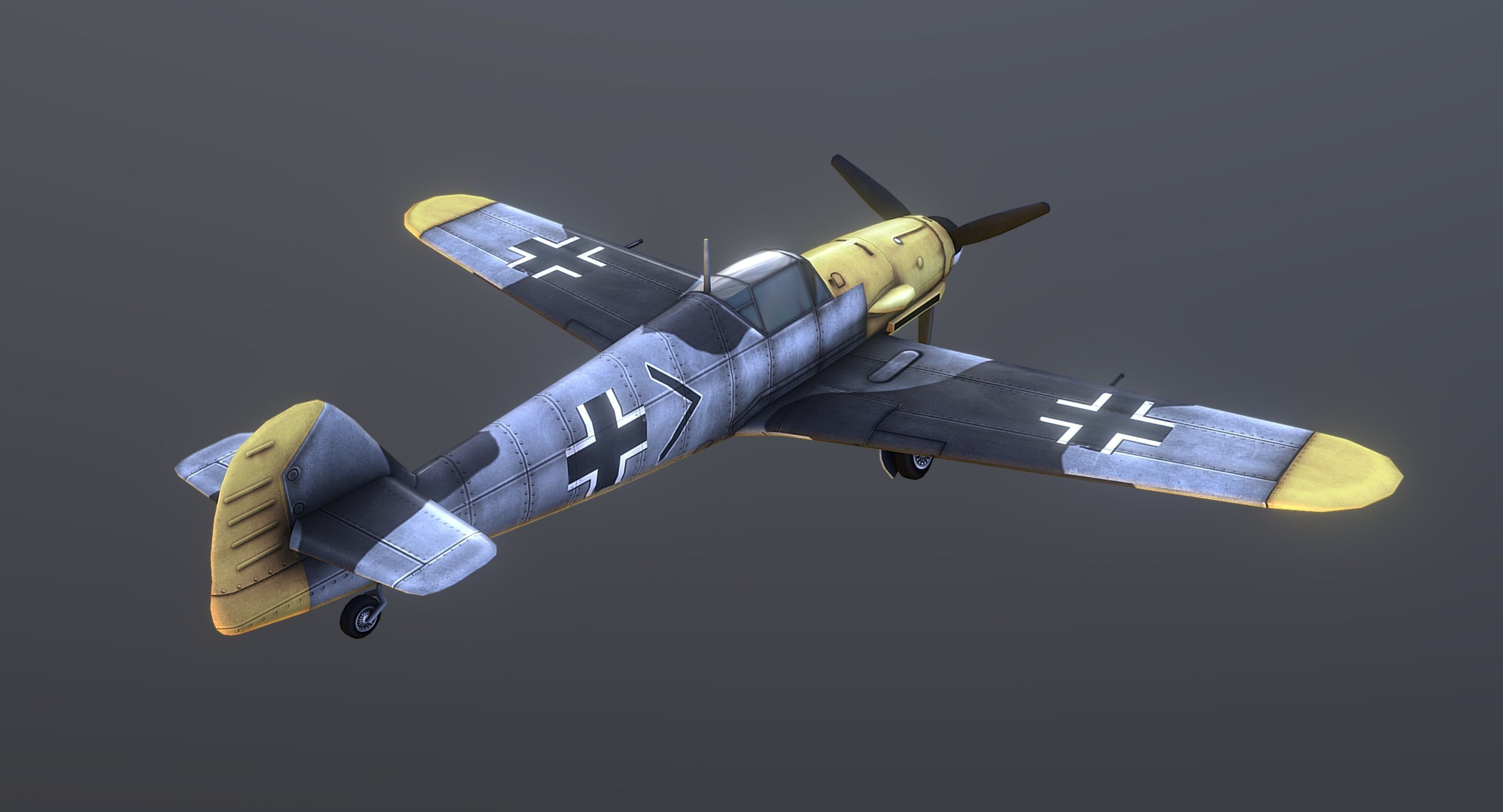 Messerschmitt Bf 109 Low-poly 3D model_1
