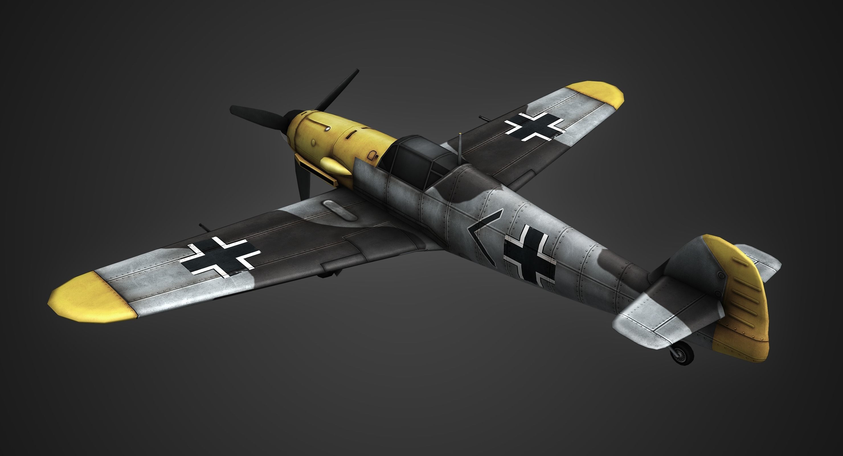 Messerschmitt Bf 109 Low-poly 3D model_3