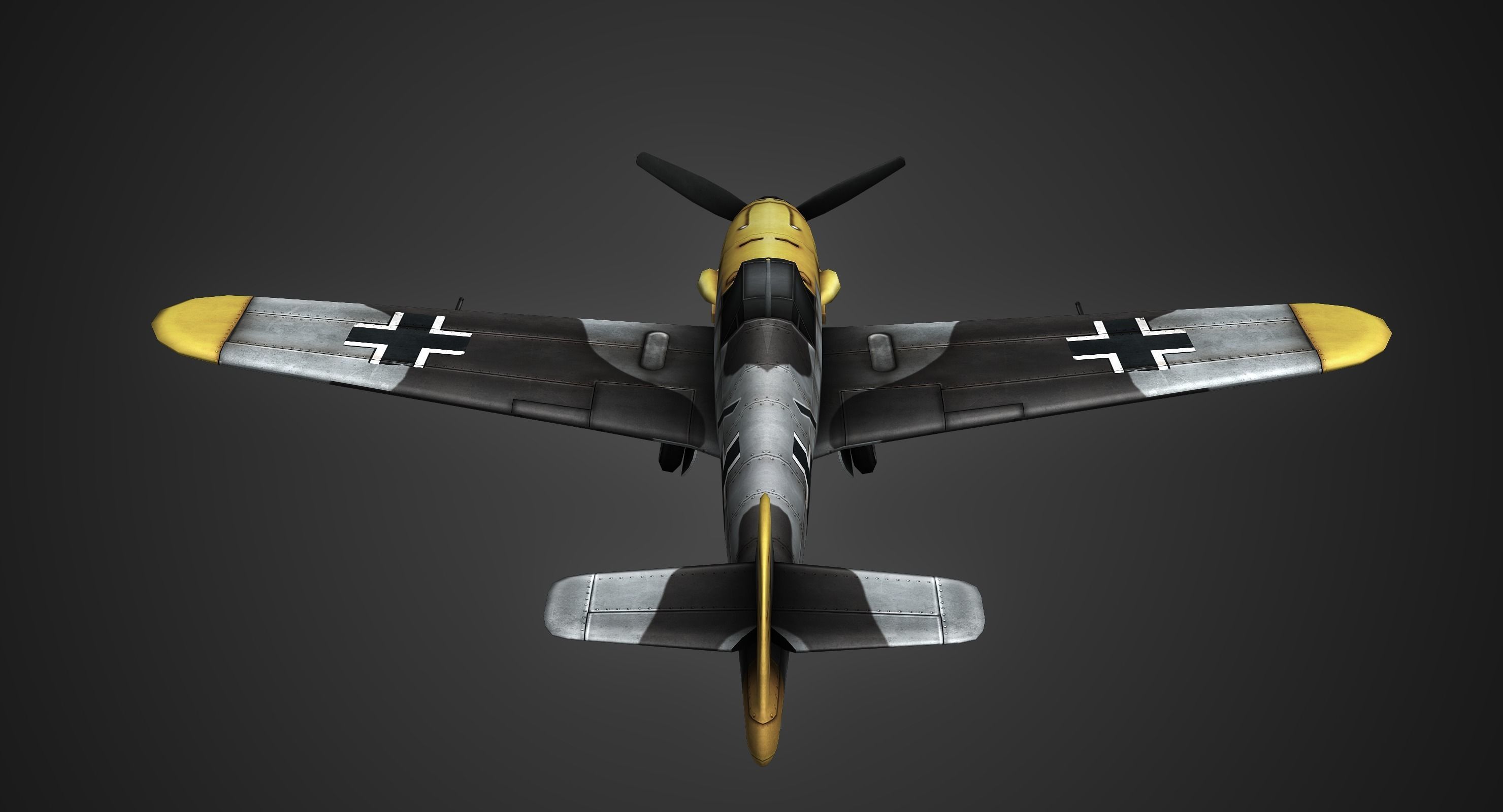 Messerschmitt Bf 109 Low-poly 3D model_4