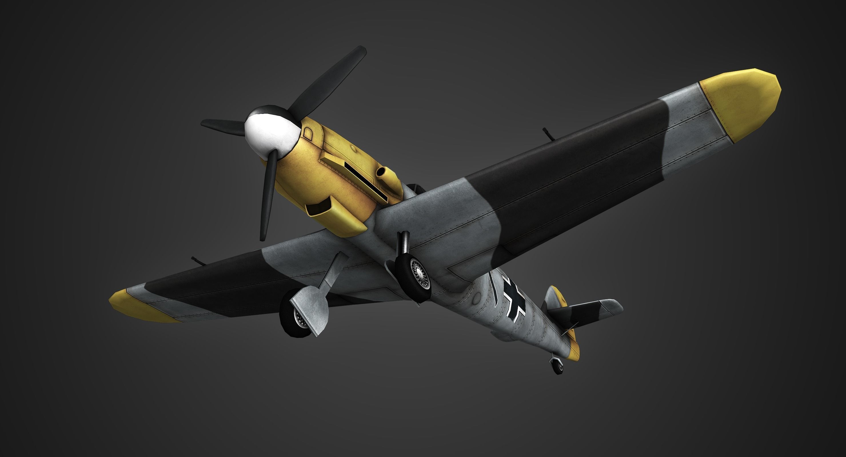 Messerschmitt Bf 109 Low-poly 3D model_6