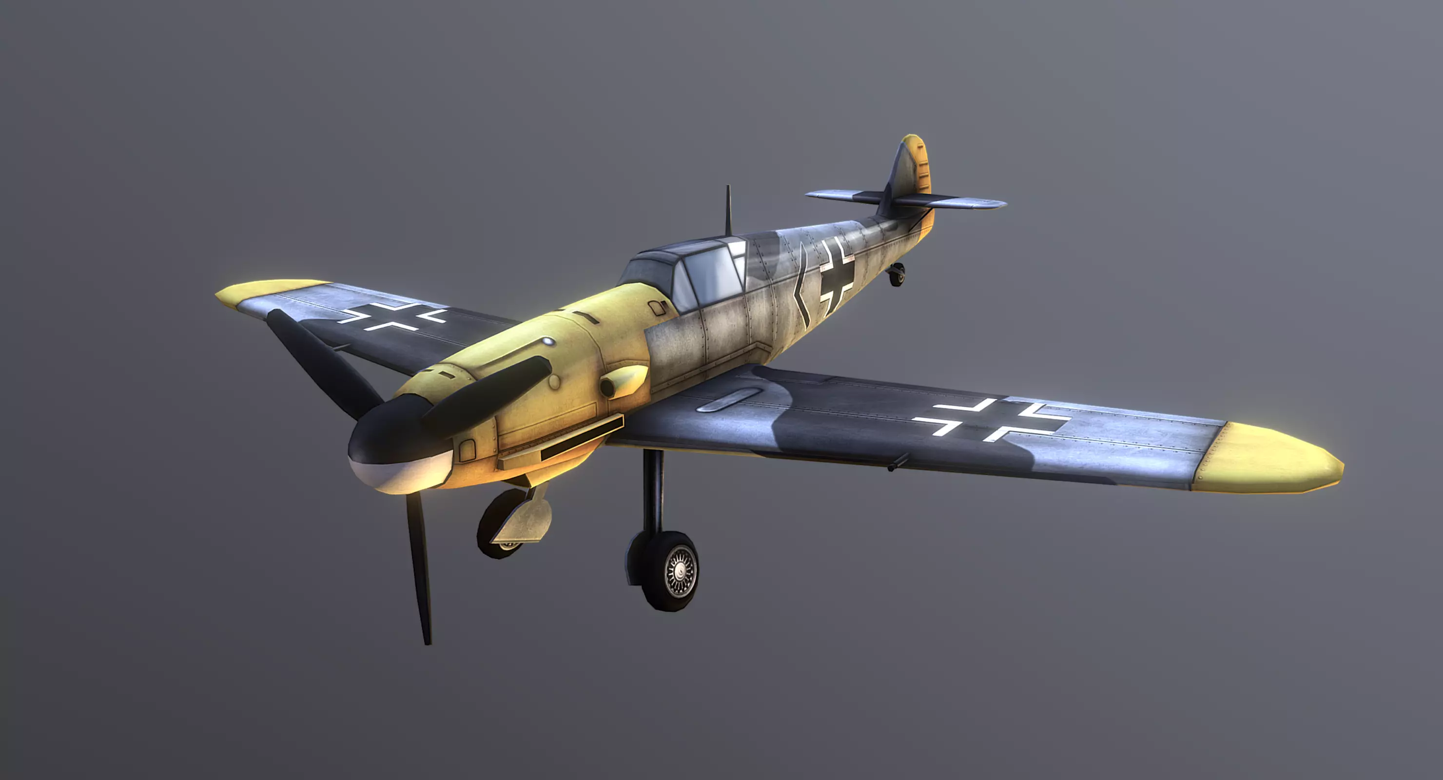 Messerschmitt Bf 109 Low-poly 3D model_0