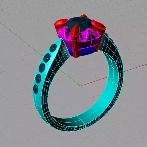 Solitaire Round diamond Cut Ring Anello solitario Sl14 3D print model