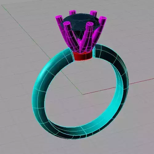 Solitaire Round diamond Cut Anello solitario Sl15 3D print model