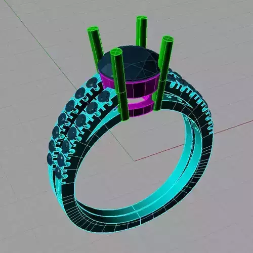 Women ring Solitarie cut  diamonds  Anello Solitario Sl18 3D print model