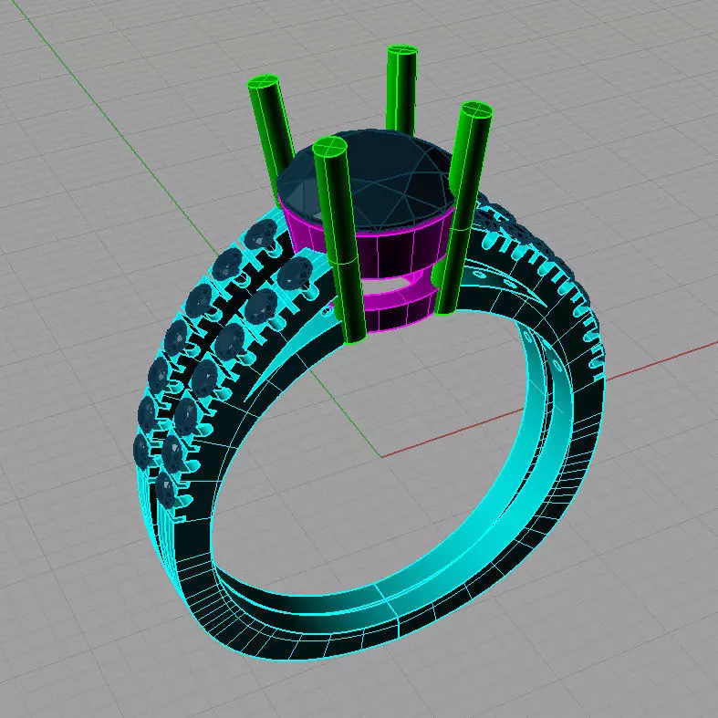 Women ring Solitarie cut  diamonds  Anello Solitario Sl18 3D print model_0