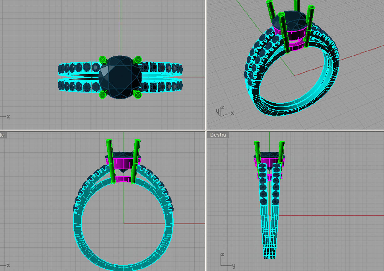 Women ring Solitarie cut  diamonds  Anello Solitario Sl18 3D print model_1
