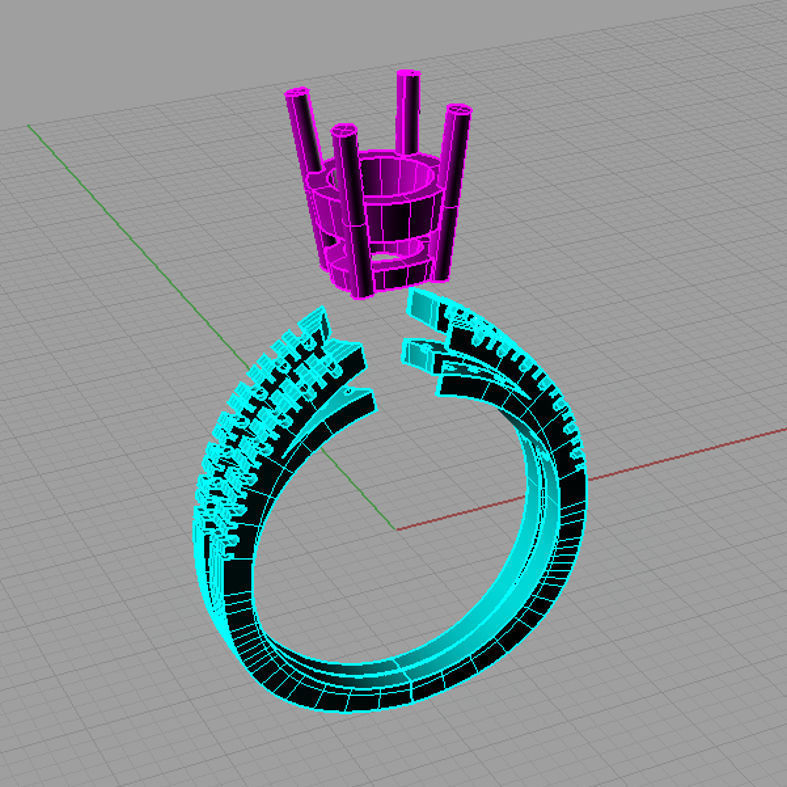 Women ring Solitarie cut  diamonds  Anello Solitario Sl18 3D print model_3