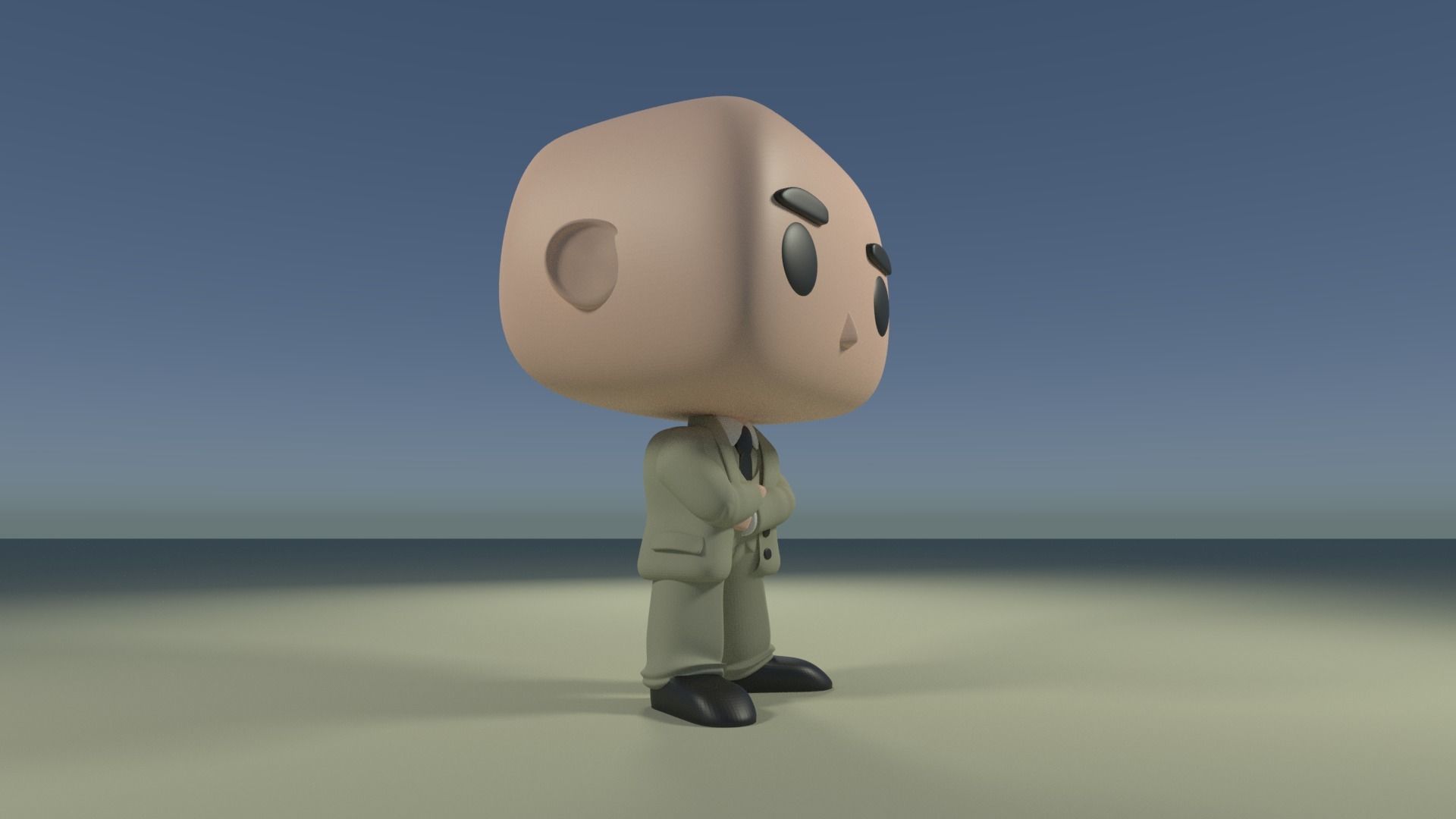 Custom Pop Suit Business Man Figure 3D print model 3D print model_3