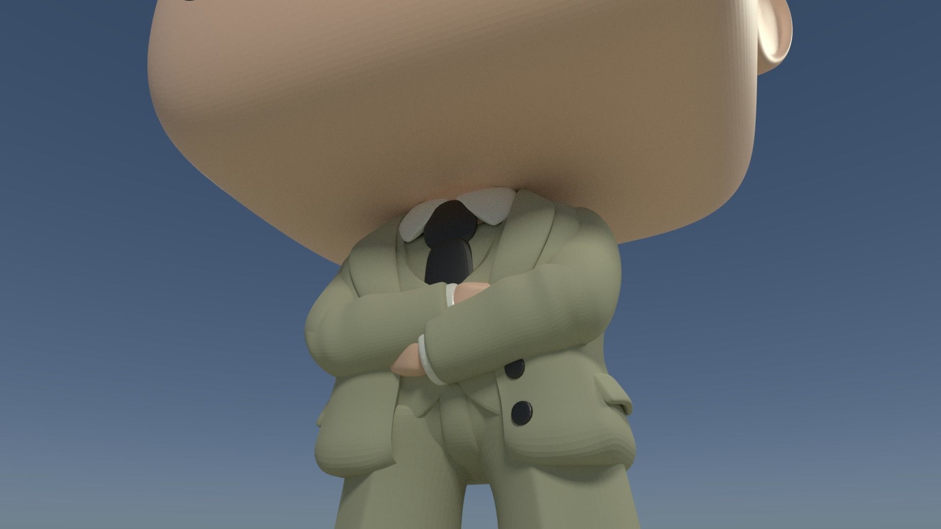 Custom Pop Suit Business Man Figure 3D print model 3D print model_8