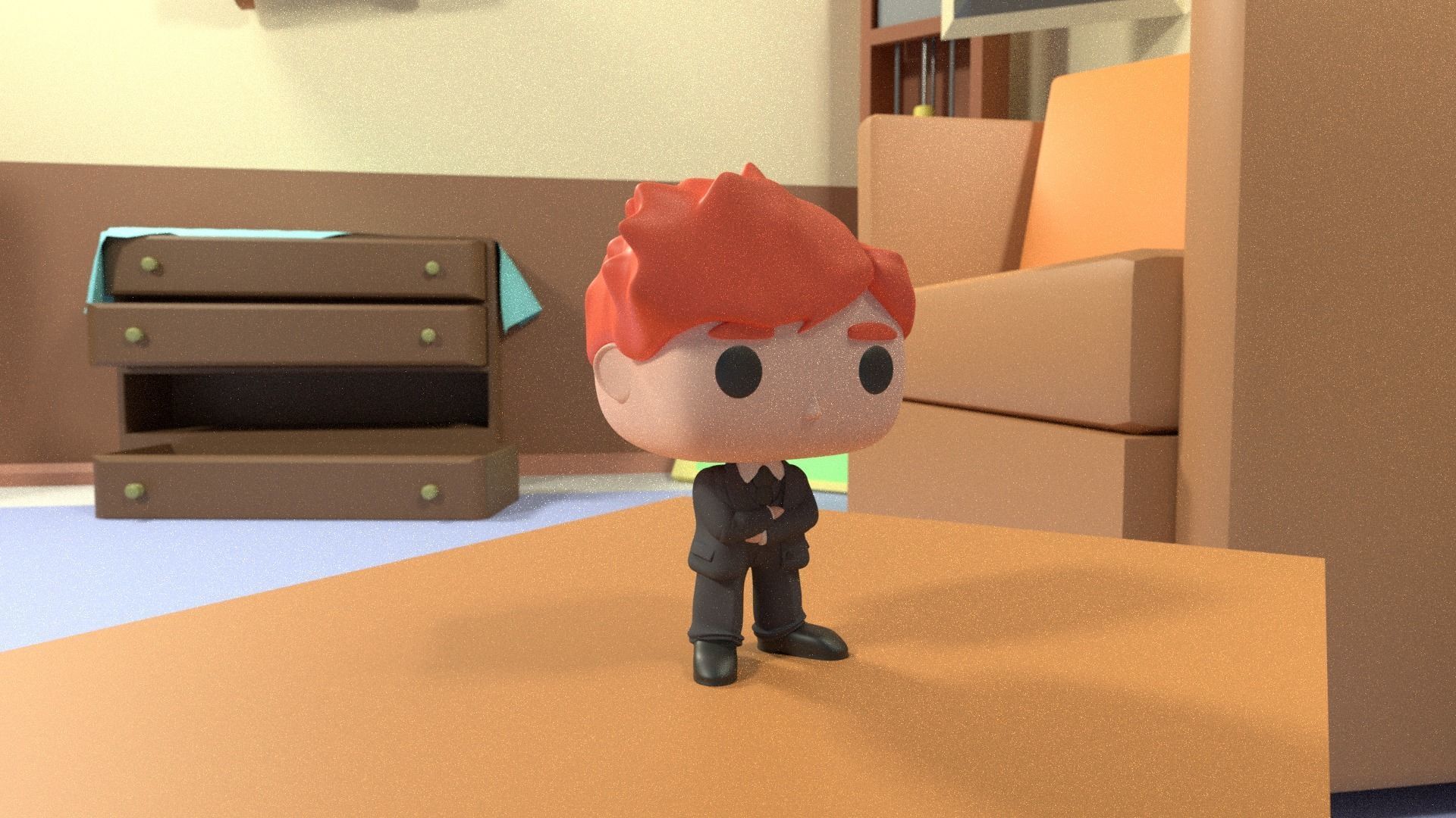 Custom Pop Suit Business Man Figure 3D print model 3D print model_4