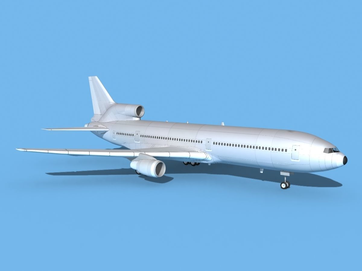 Lockheed L-1011 TriStar Bare Metal 3D model rigged | CGTrader
