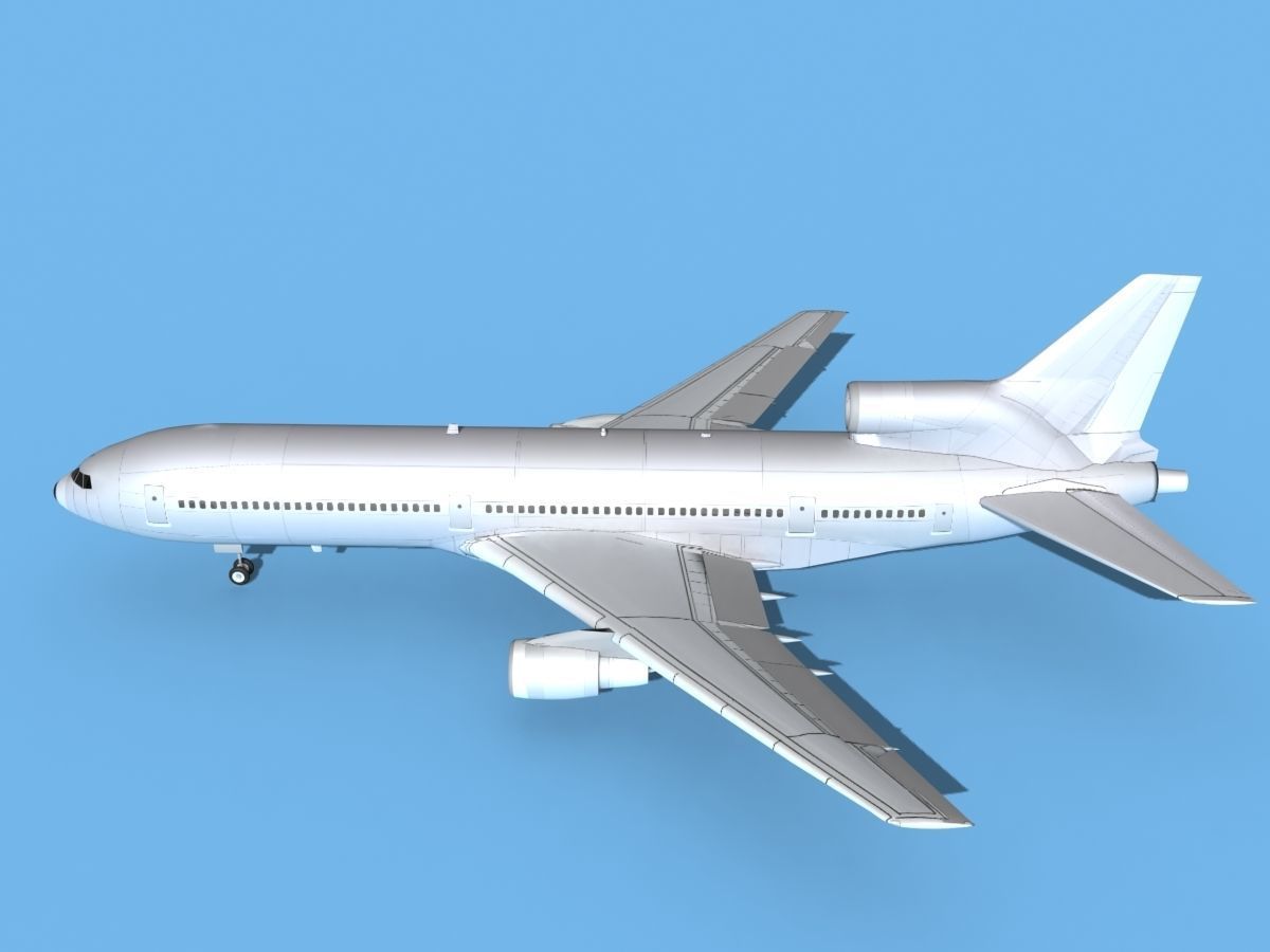Lockheed L-1011 TriStar Bare Metal 3D model rigged | CGTrader