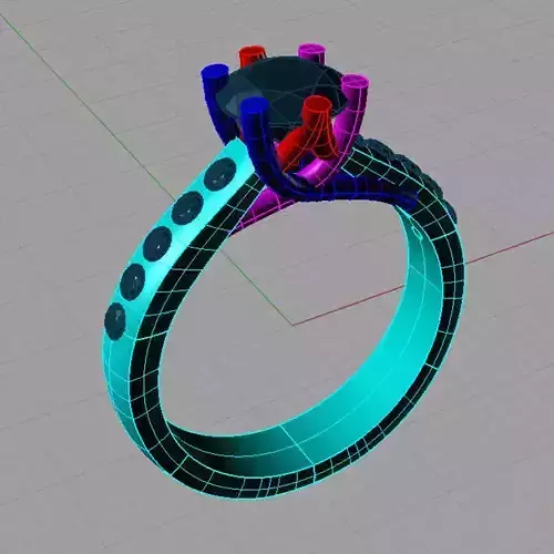 Solitaire Round diamond Anello solitario Sl23 3D print model