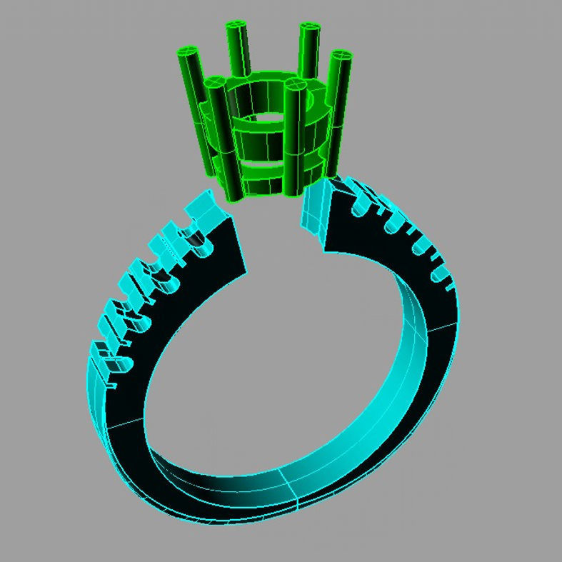 Solitaire Round diamond Anello solitario Sl24 3D print model_2