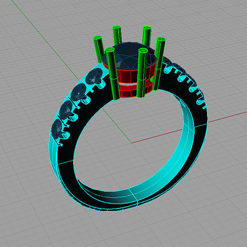 Solitaire Round diamond Anello solitario Sl24 3D print model