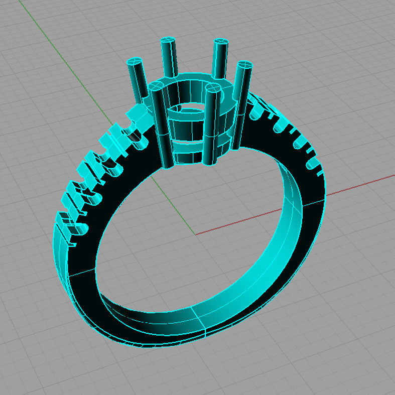 Solitaire Round diamond Anello solitario Sl24 3D print model_3
