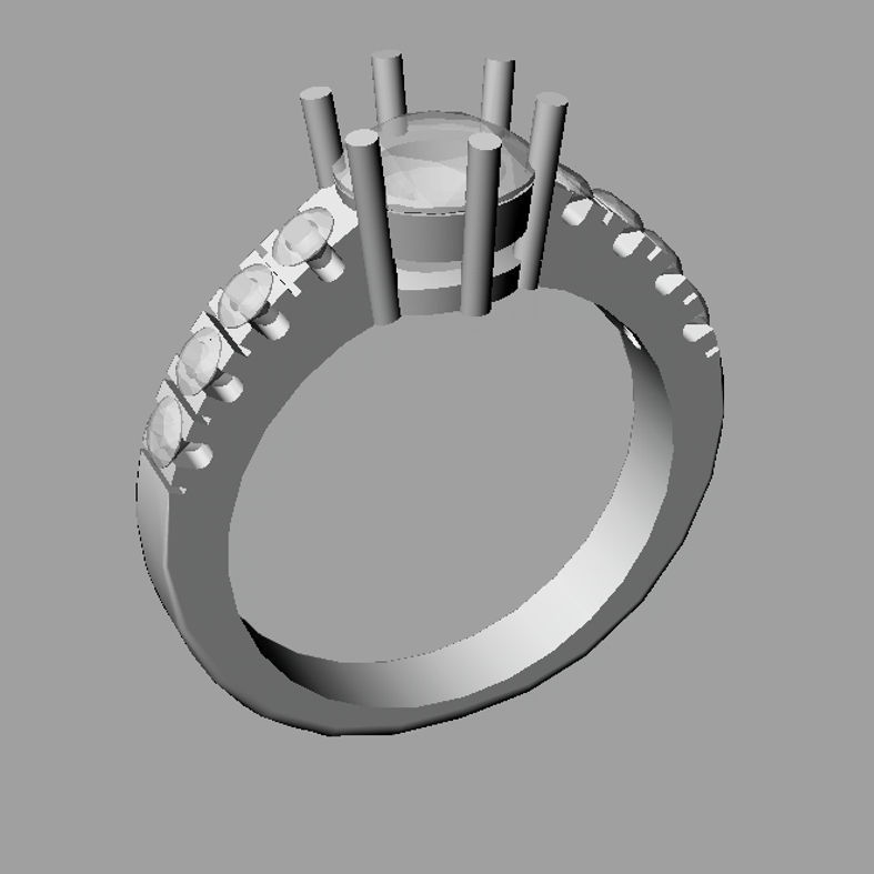 Solitaire Round diamond Anello solitario Sl24 3D print model_4