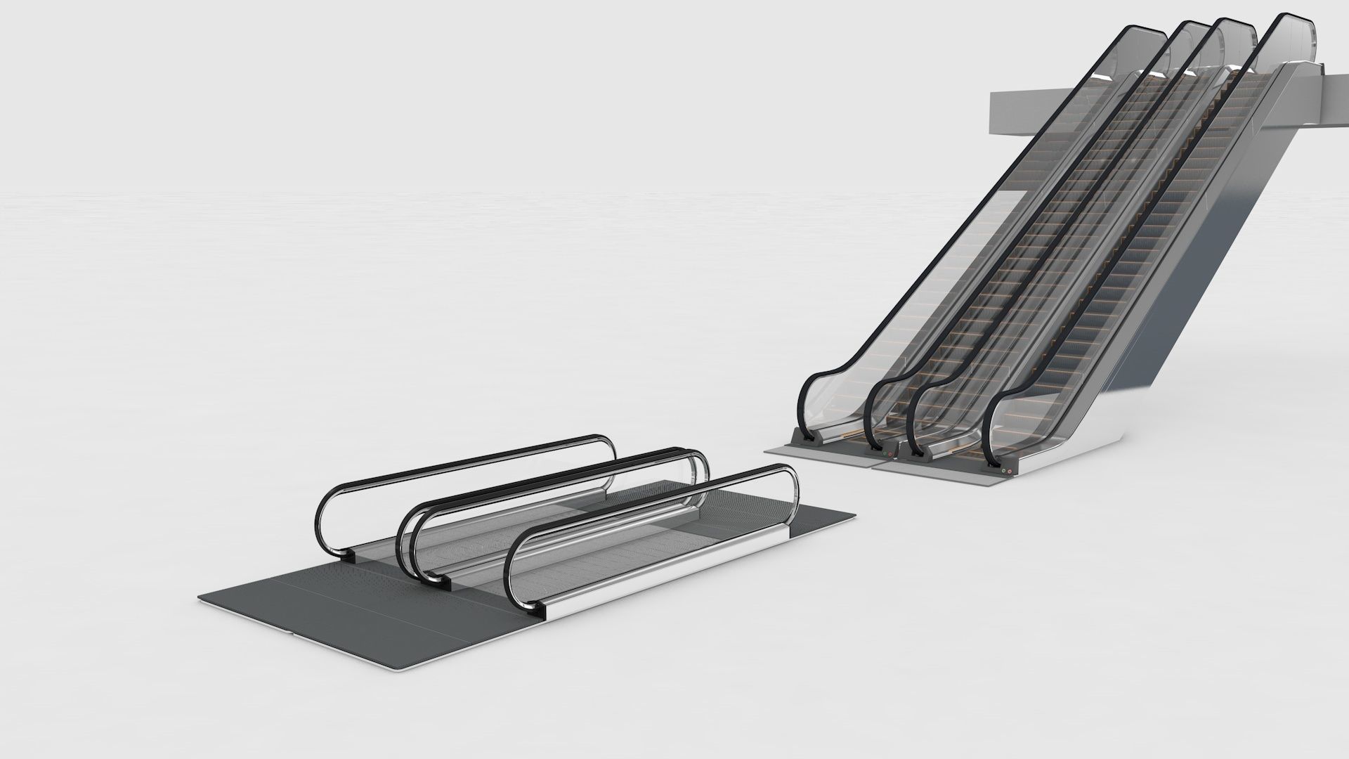 Escalator and Moving Walkway Rigged 3D model_3