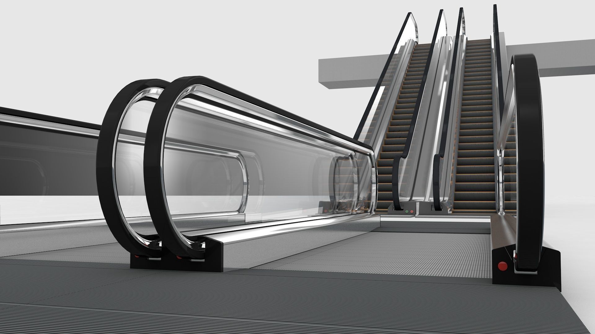 Escalator and Moving Walkway Rigged 3D model_2