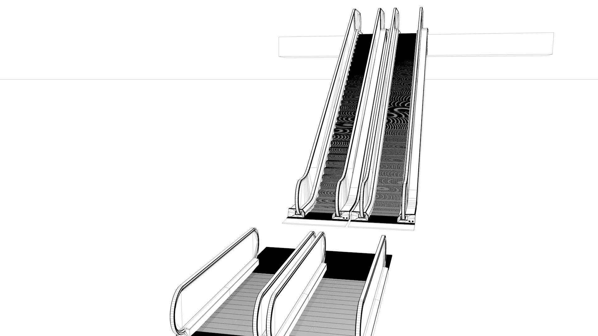 Escalator and Moving Walkway Rigged 3D model_20