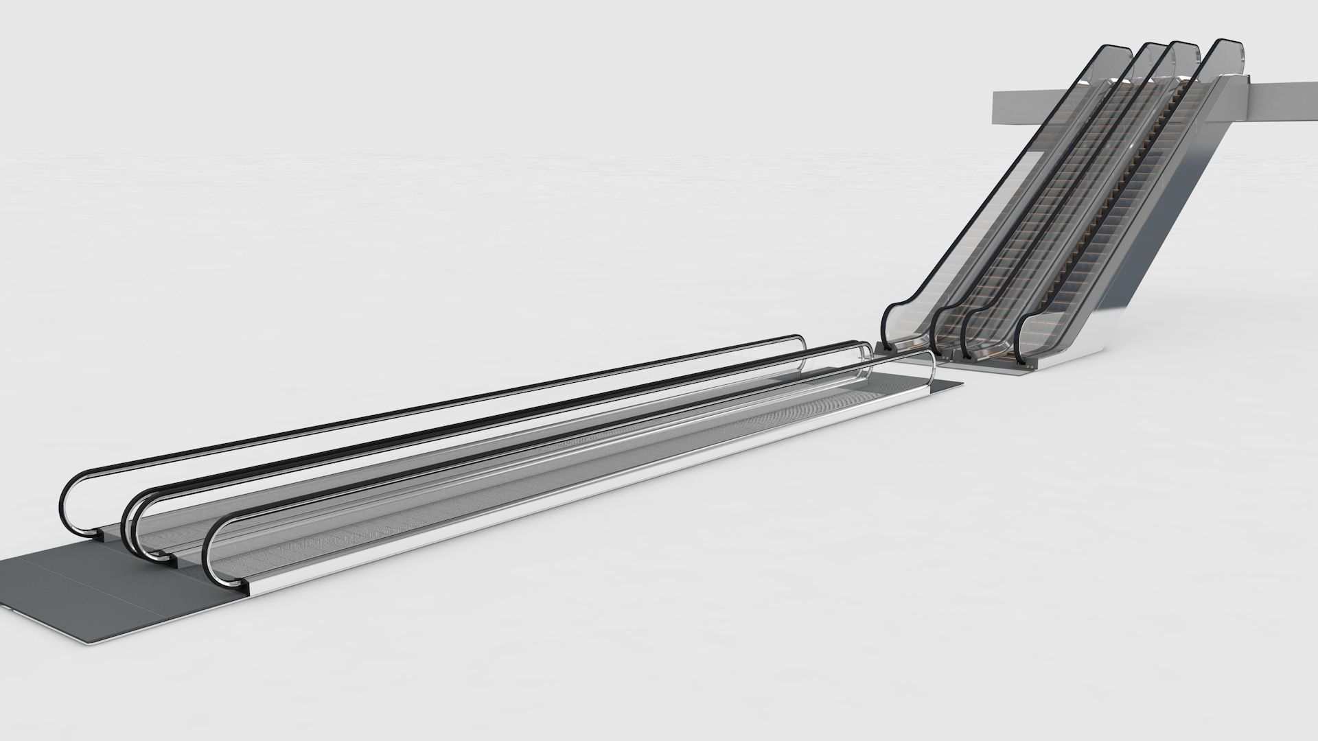 Escalator and Moving Walkway Rigged 3D model_5