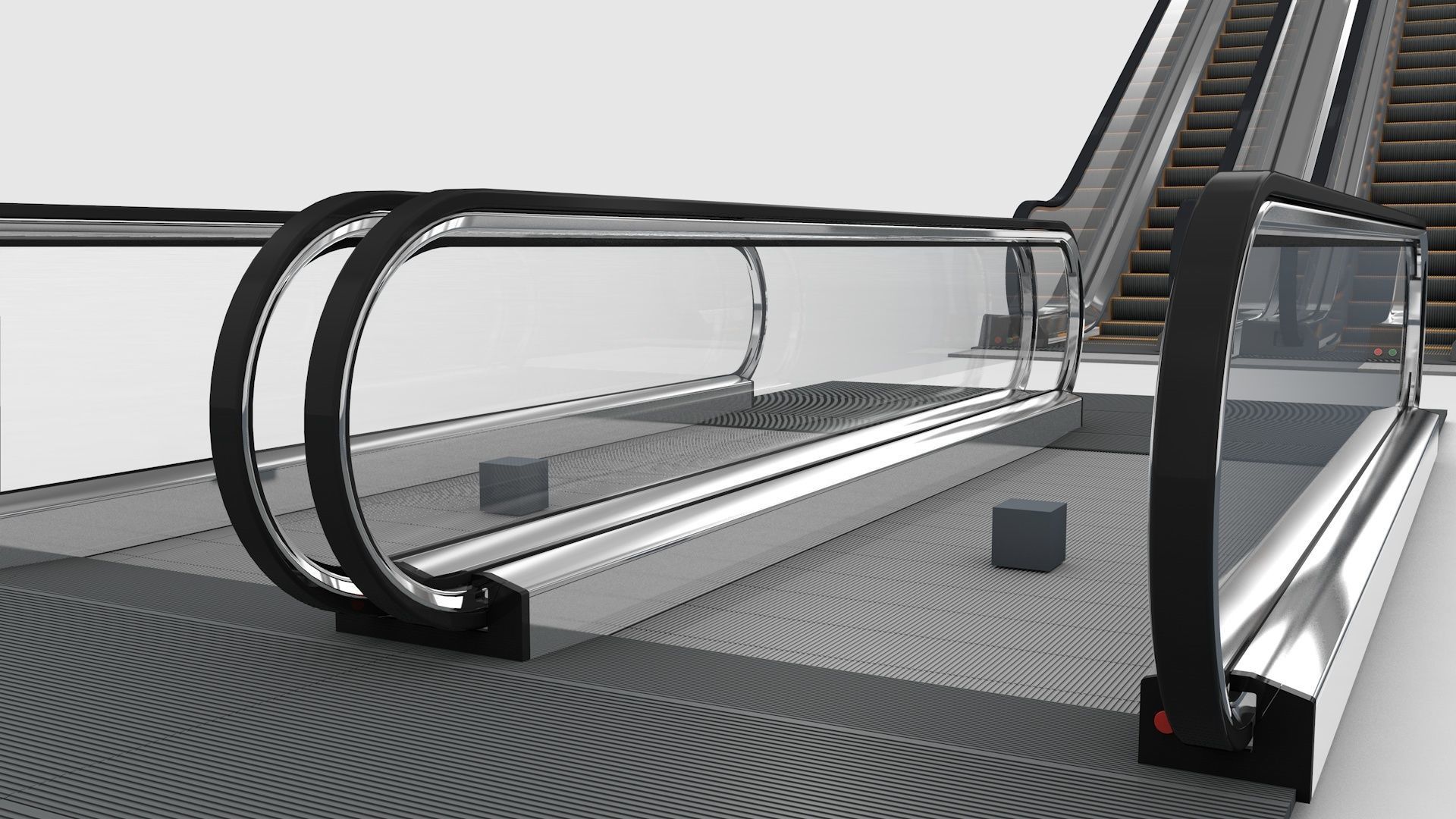 Escalator and Moving Walkway Rigged 3D model_8