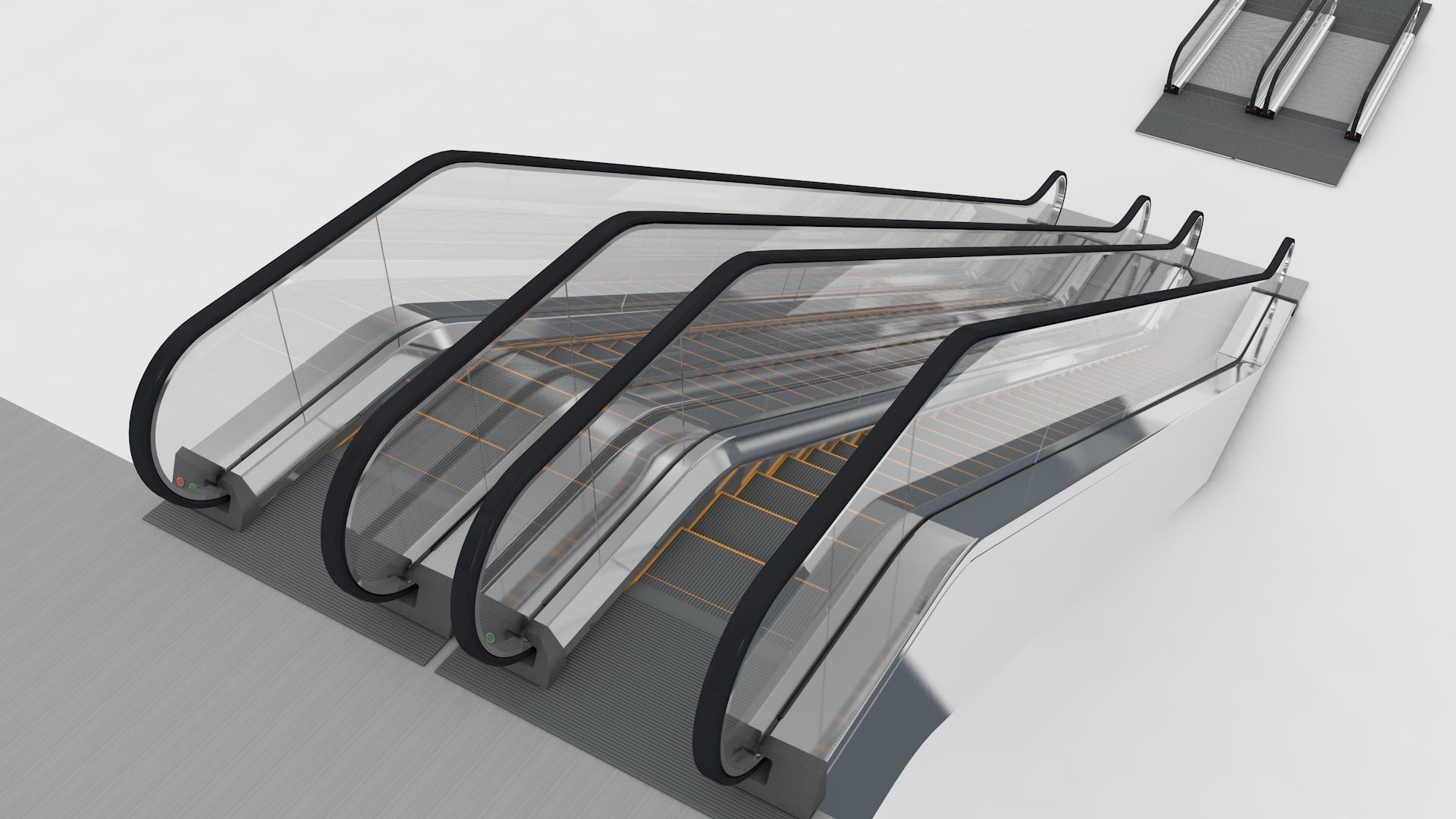 Escalator and Moving Walkway Rigged 3D model_12