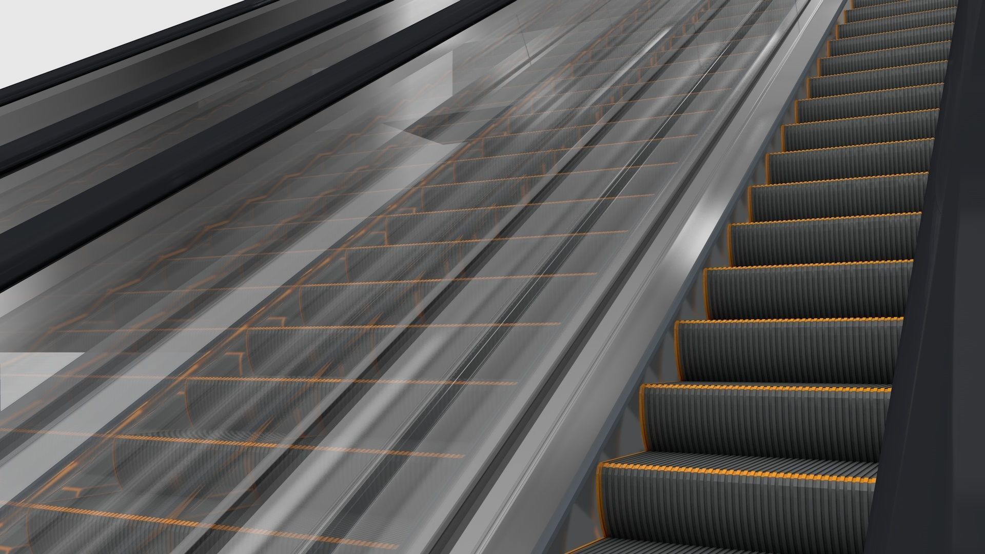 Escalator and Moving Walkway Rigged 3D model_16