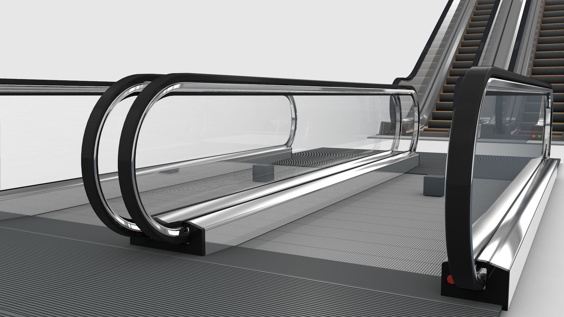 Escalator and Moving Walkway Rigged 3D model_9
