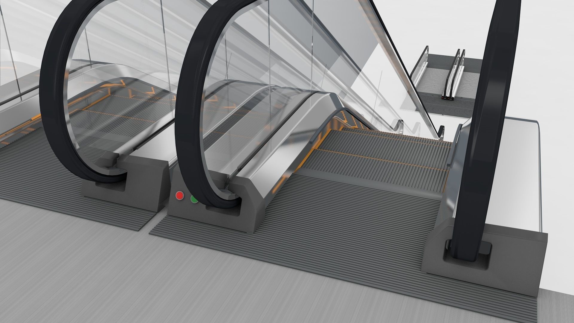 Escalator and Moving Walkway Rigged 3D model_15